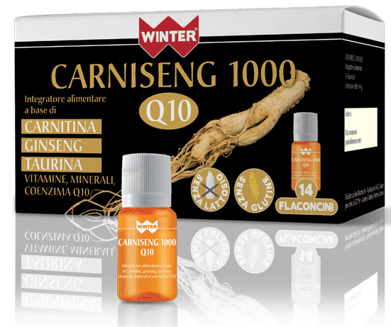 Carniseng 1000 Q10 Carnitina, Ginseng, Taurina 14 fl - Winter