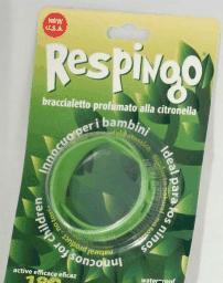 RESPINGO braccialetto repellente zanzare profumato alla citronella - Sanifarma